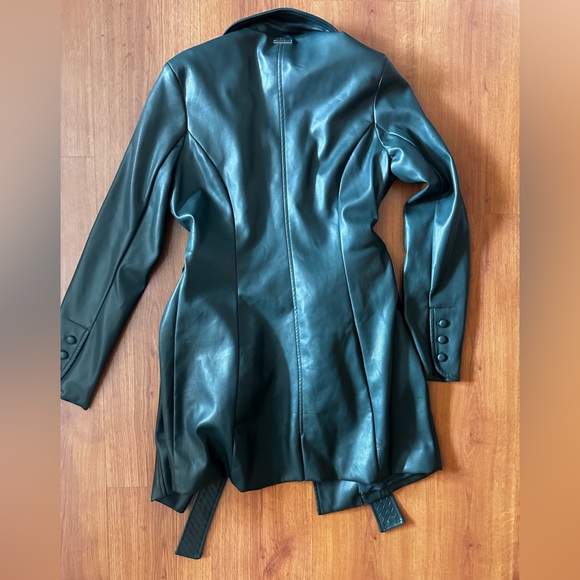 Manière De Voir Vegan Leather Belted Blazer Dress - Picture 8 of 9